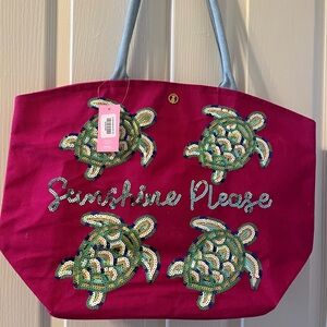 Pink Simply Southern Sea Turtles Beach Bag. NEW